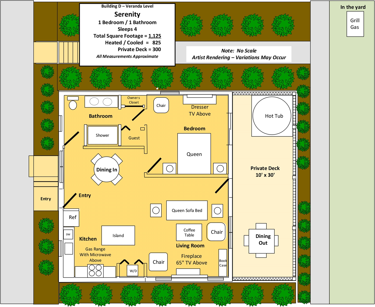 Floor Plan for Serenity Cabin