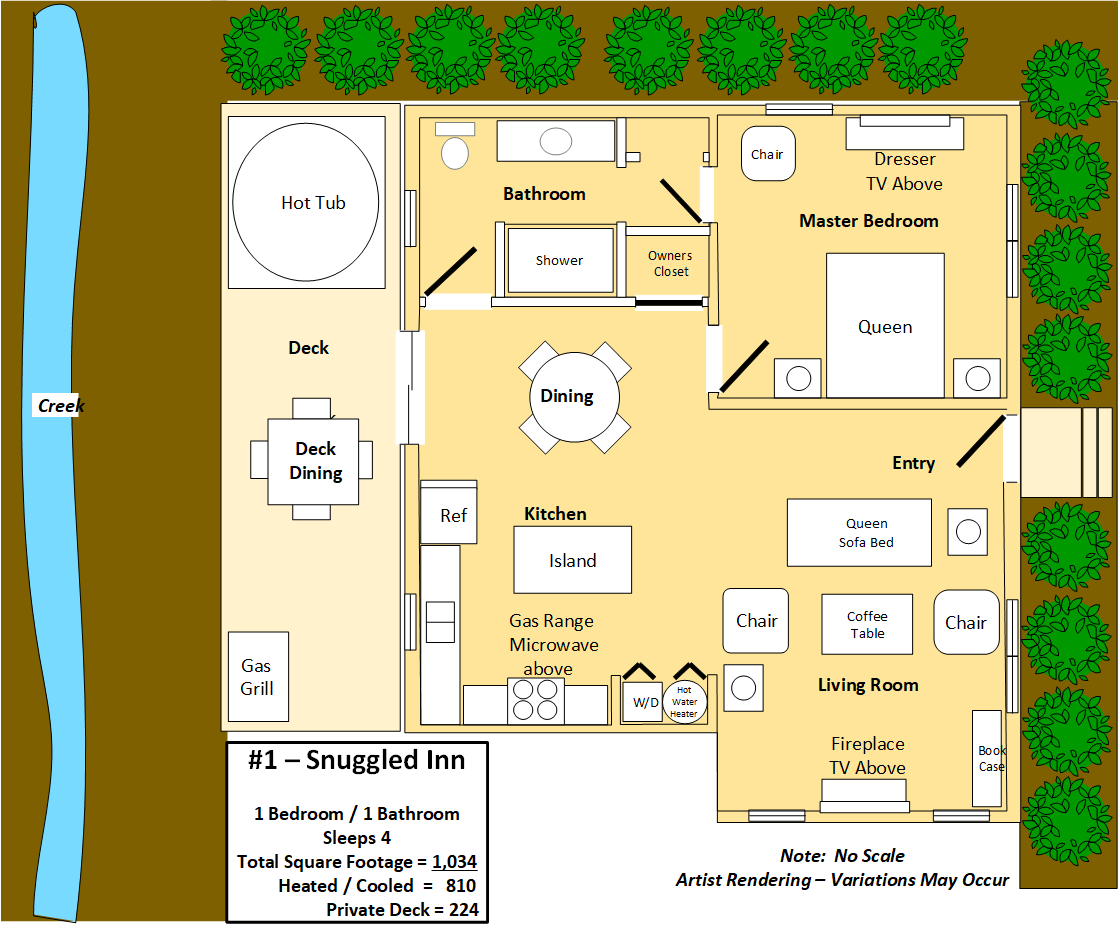Floor Plan for Snuggled Inn